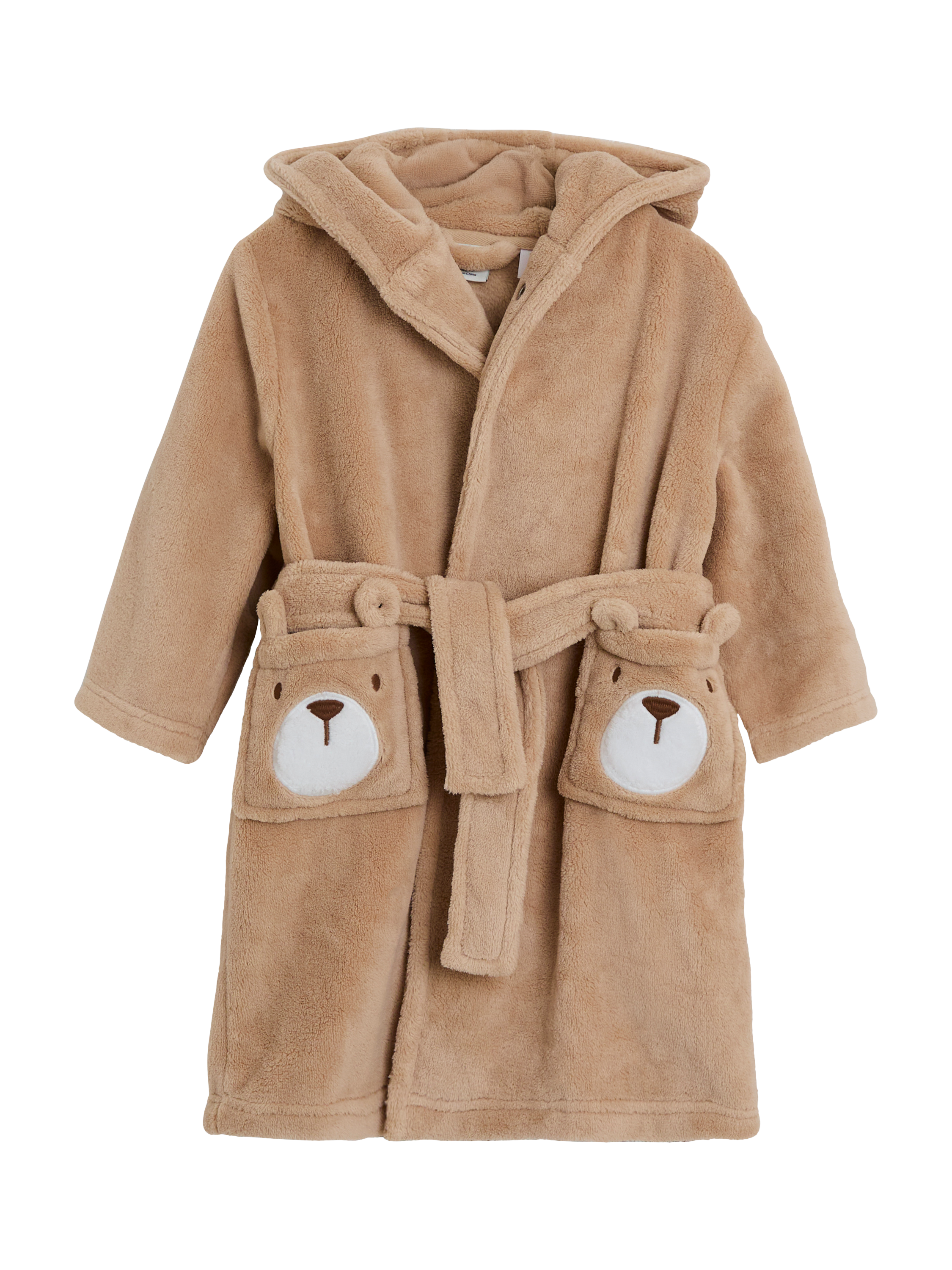 Product image 3 of 4, which shows JoJo Maman Bébé Kids' Bear Dressing Gown, Brown, 6-12 months