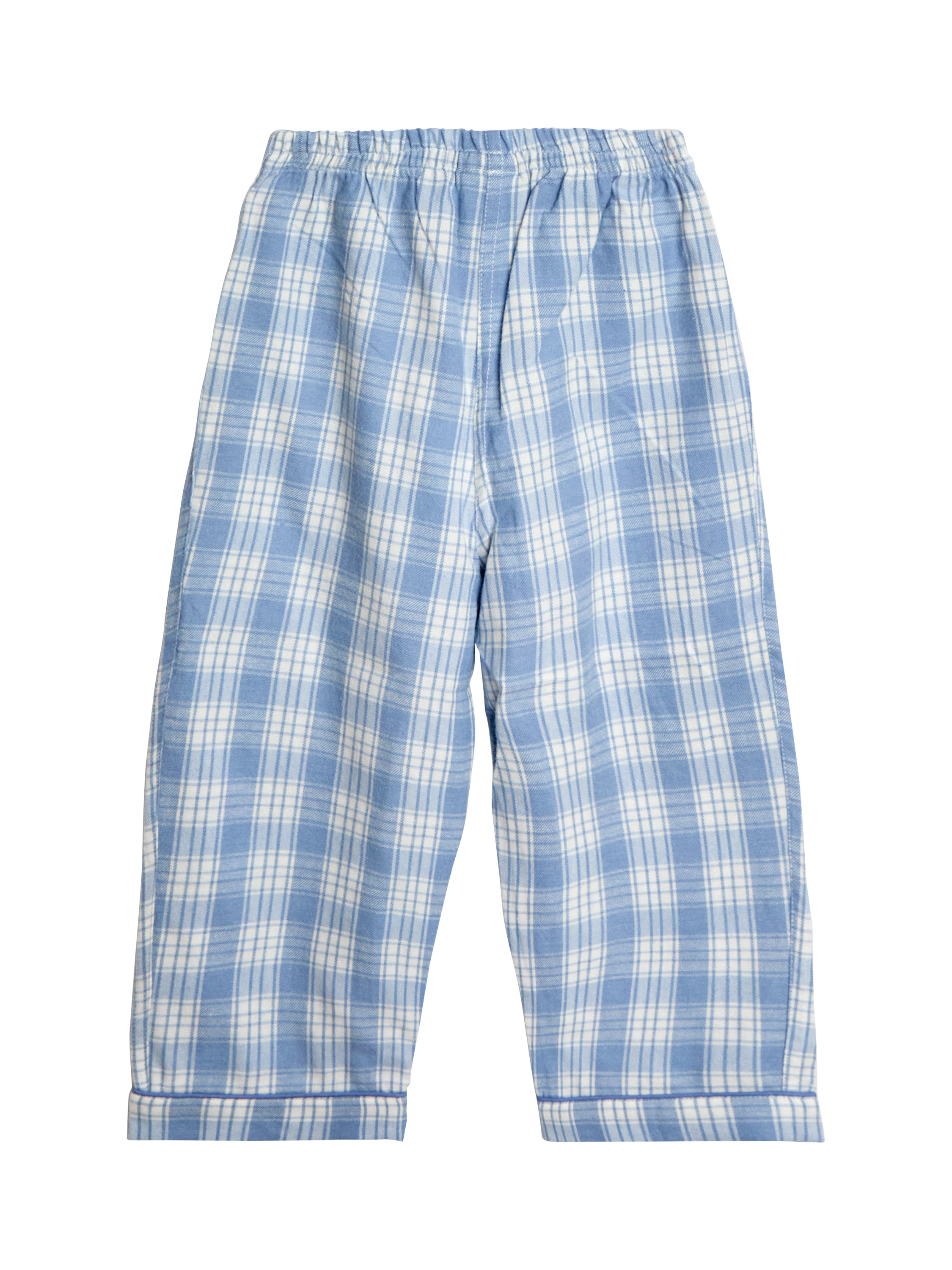 Product image 5 of 6, which shows JoJo Maman Bébé Kids' Cotton Checked Fox Pyjamas, Blue, 12-18 months