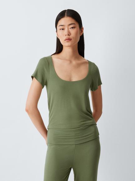 John Lewis Ribbed Lounge Set, Khaki, Khaki