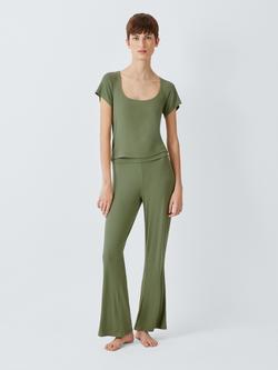 John Lewis Ribbed Lounge Set, Khaki - view 2, Khaki