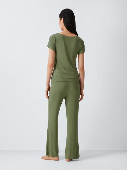 John Lewis Ribbed Lounge Set, Khaki - view 2, Khaki