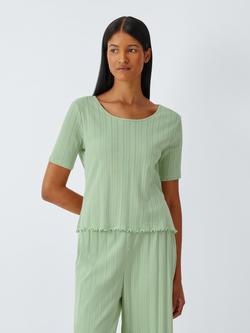 John Lewis Pointelle Jersey Lounge Set, Soft Green, Soft Green