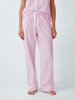 John Lewis Ladder Stripe Pyjama Bottoms - view 2, Ballerina Pink