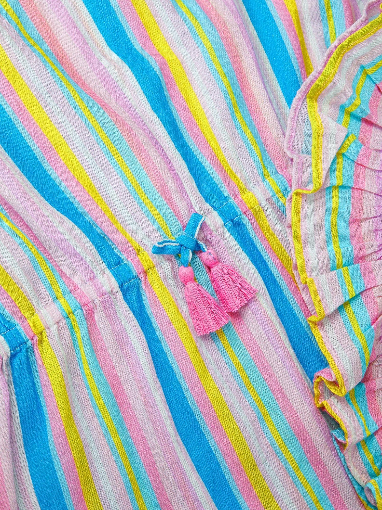 Product image 3 of 3, which shows Angels by Accessorize Kids' Sripe Print Kaftan, Multi, 3-4 years