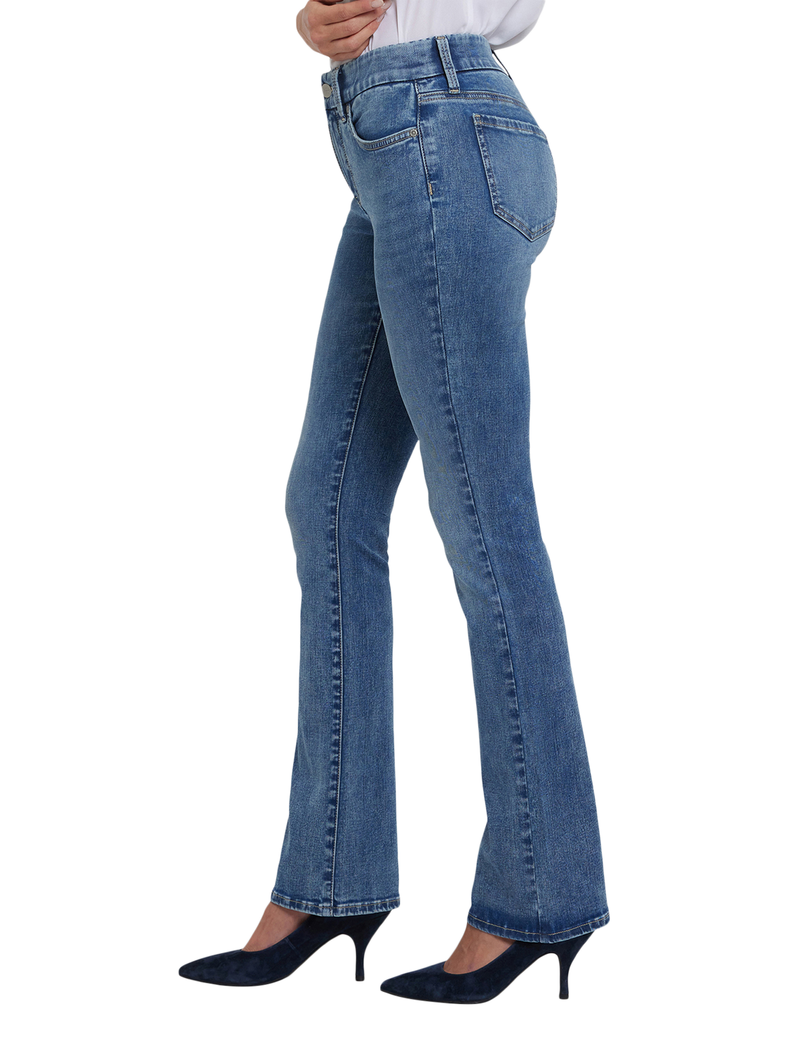 Product image 3 of 5, which shows NYDJ Waist-Match™ Barbara Bootcut Jeans, Parisian Sky, XS