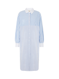 Hay Life Mixed Stripe Shirt Dress, White/Blue