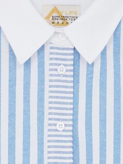 Hay Life Mixed Stripe Shirt Dress, White/Blue - view 2, White/Blue