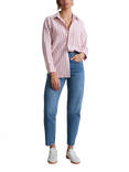 Hay Life Yapp Stripe Shirt, White/Red