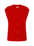 Hay Life Textured Button Vest Top, Cherry Red