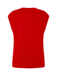 Hay Life Textured Button Vest Top, Cherry Red