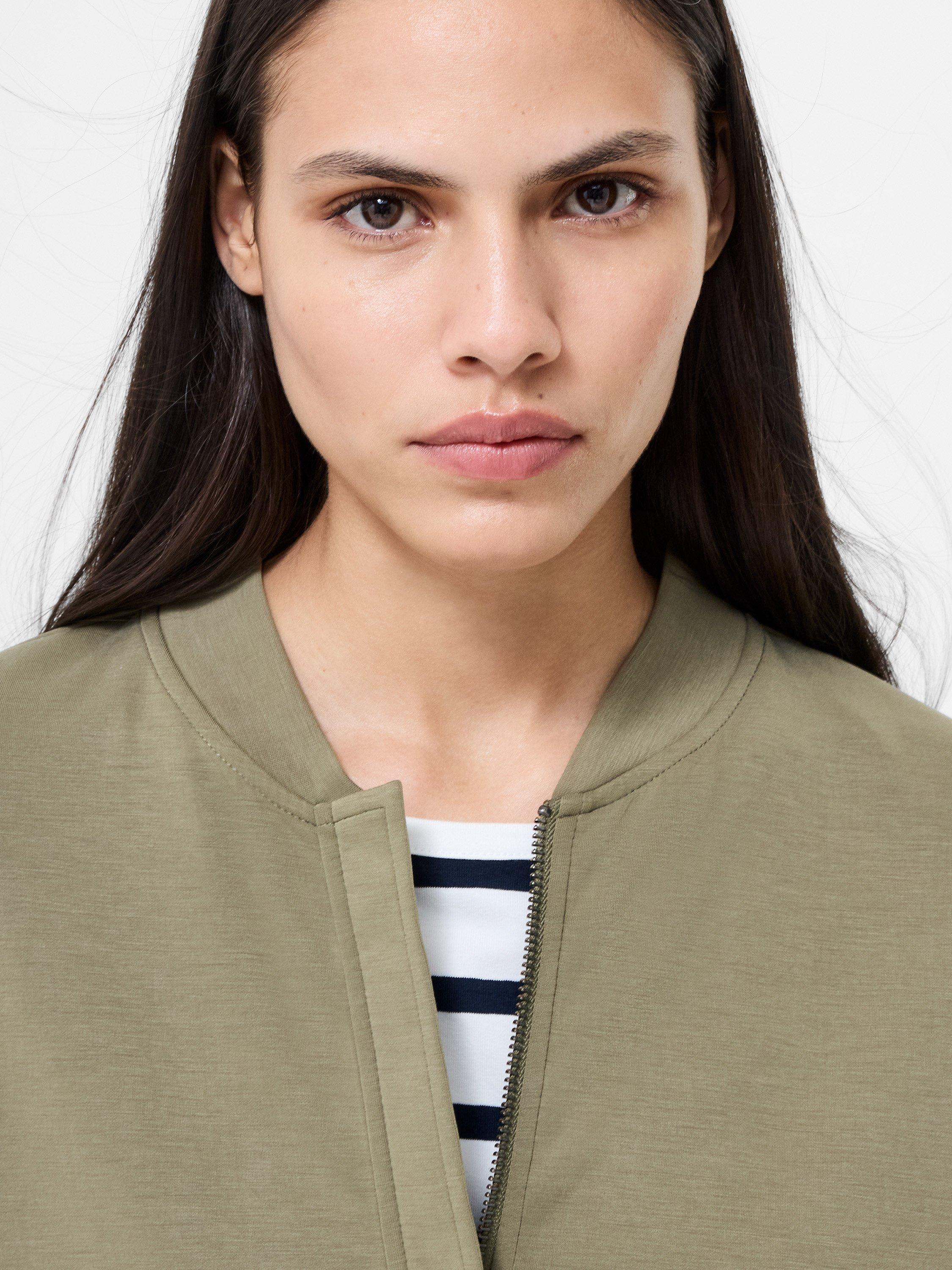 Product image 3 of 5, which shows French Connection Wren Bomber Jacket, Washed Khaki, XS