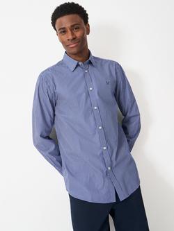 Crew Clothing Stripe Cotton Shirt, Blue, Blue
