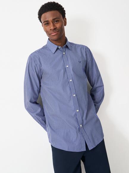 Crew Clothing Stripe Cotton Shirt, Blue, Blue