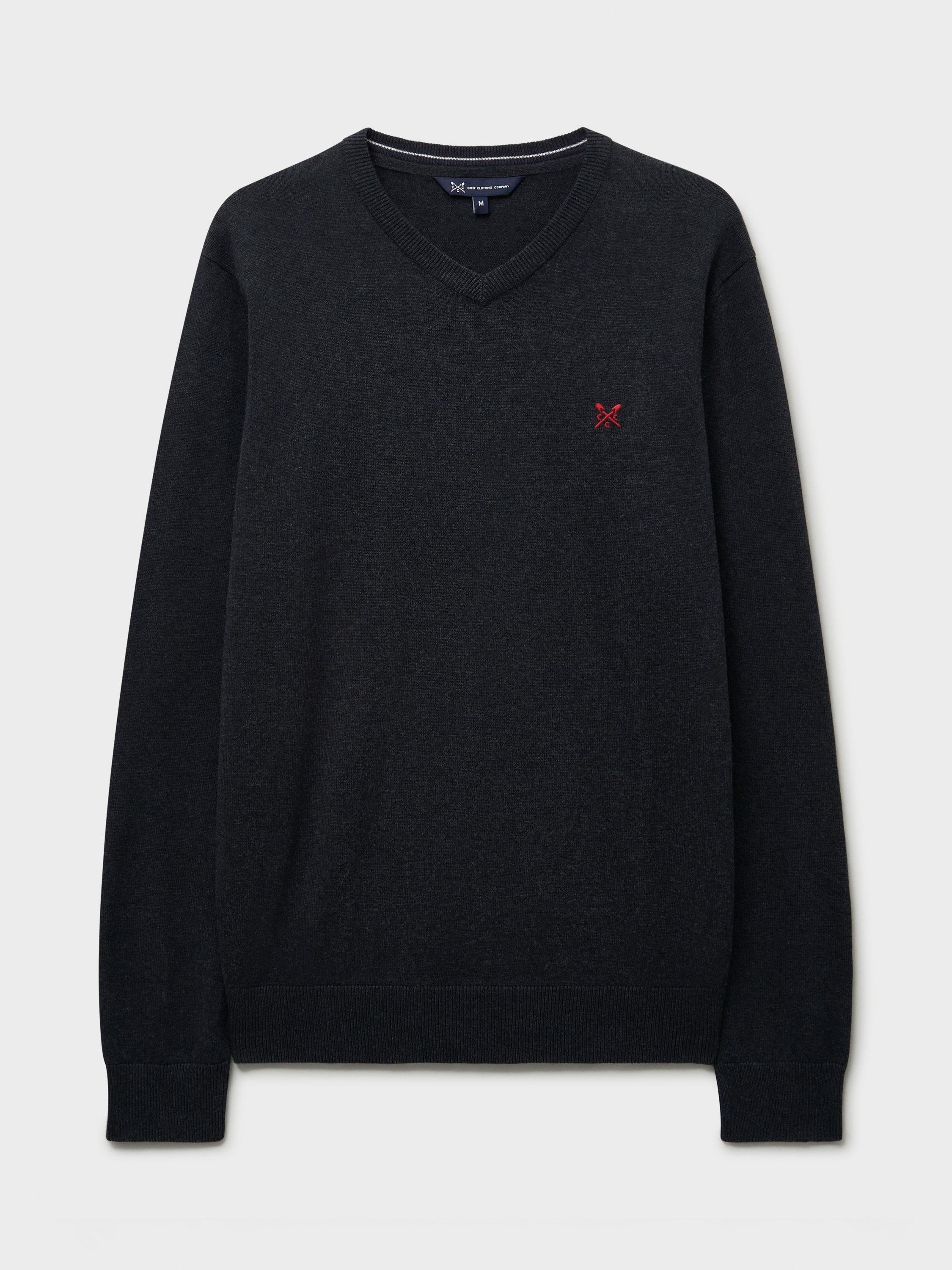 Product image 5 of 5, which shows Crew Clothing Cotton Long Sleeved Jumper, Anthracite Grey, XS