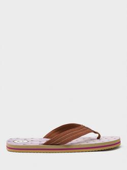 Crew Clothing Boat Print Flip Flops, Mid Red, Mid Red