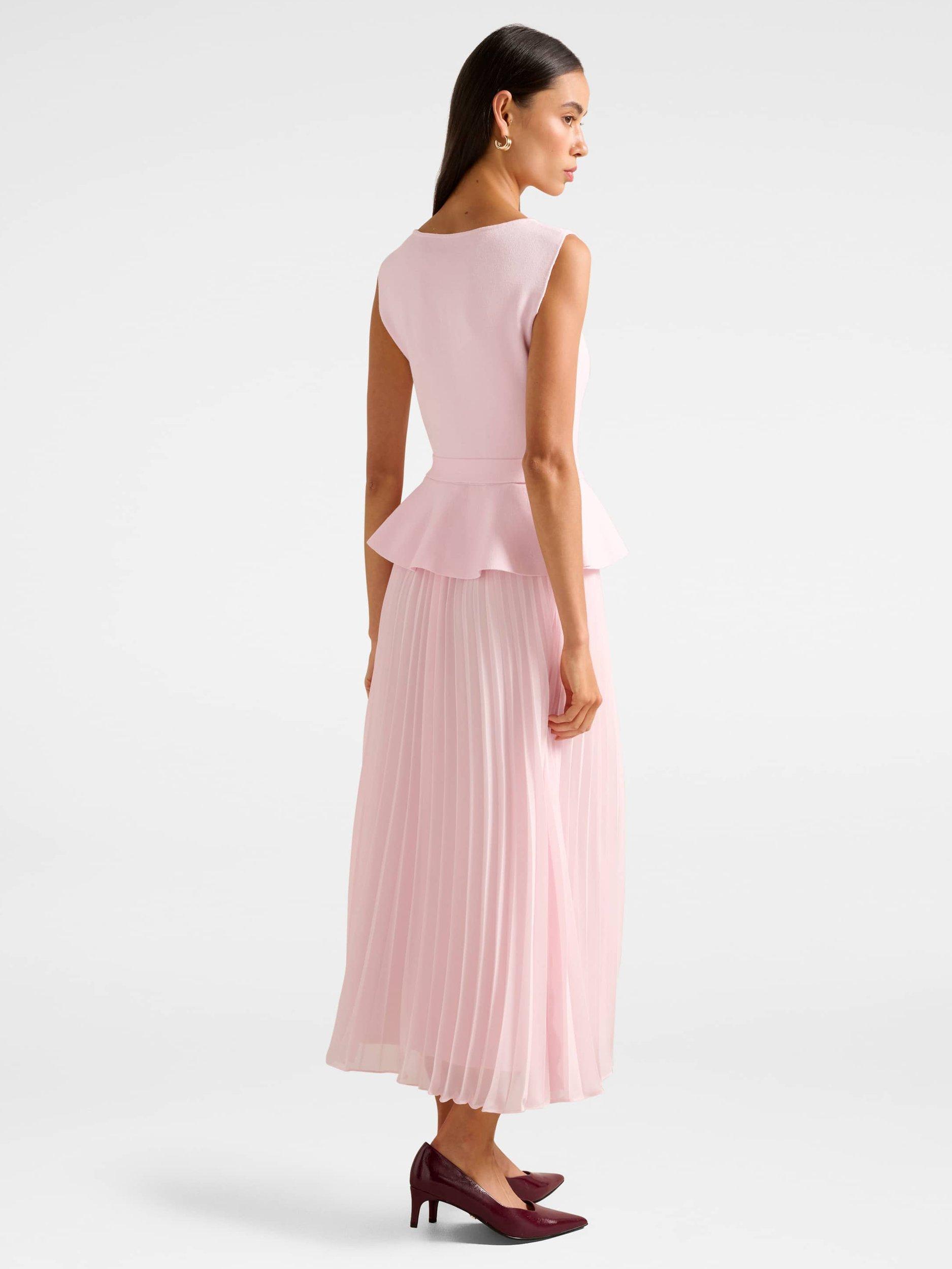 Product image 2 of 4, which shows Forever New Luella Pleated Midi Dress, Pink, 4