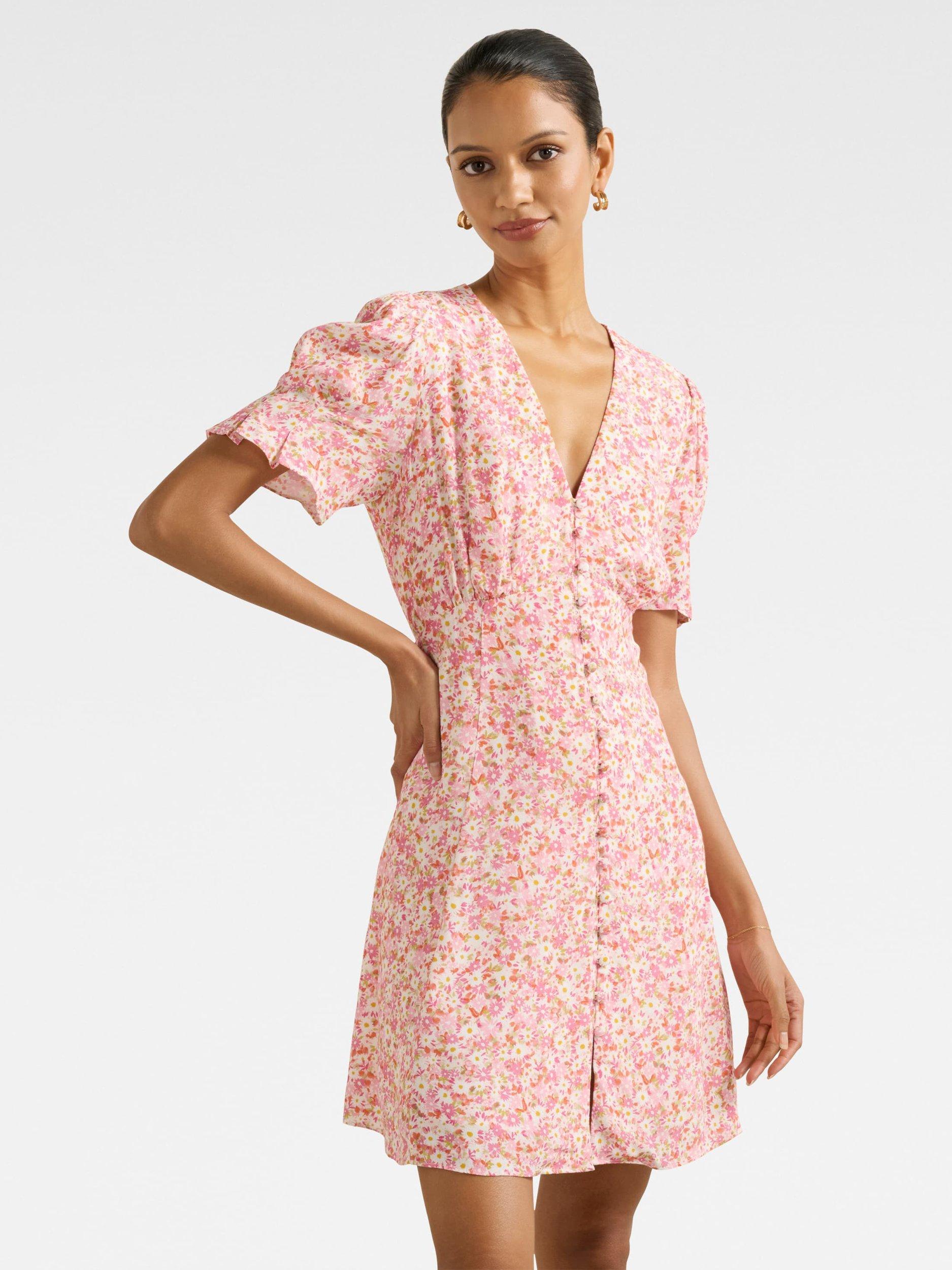 Product image 3 of 5, which shows Forever New Petite Saffron Floral Dress, Multi, 4