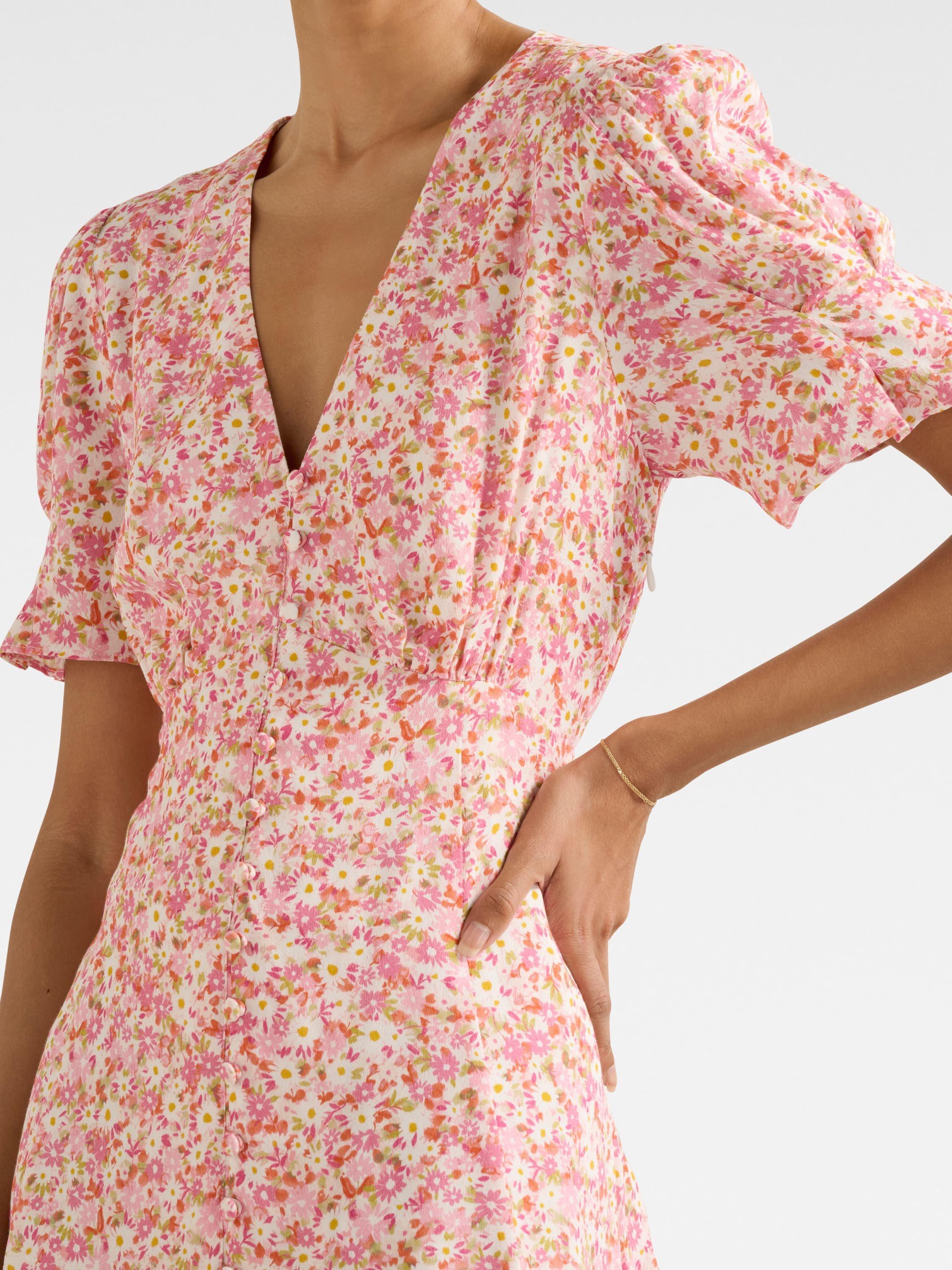 Product image 4 of 5, which shows Forever New Petite Saffron Floral Dress, Multi, 4