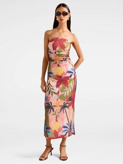 Forever New Alex Mesh Ruched Midi Dress, Multi, Multi