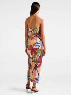 Forever New Alex Mesh Ruched Midi Dress, Multi - view 2, Multi