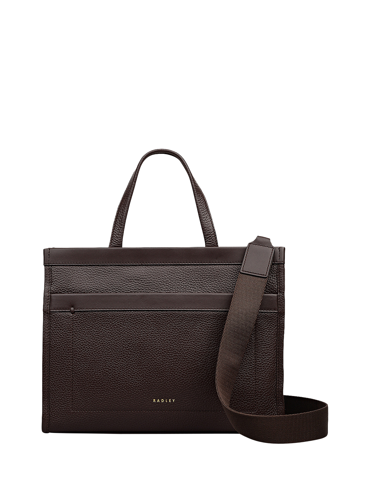 Product image 1 of 5, which shows Radley Alba Place Small Leather Grab Bag, Dark Oak