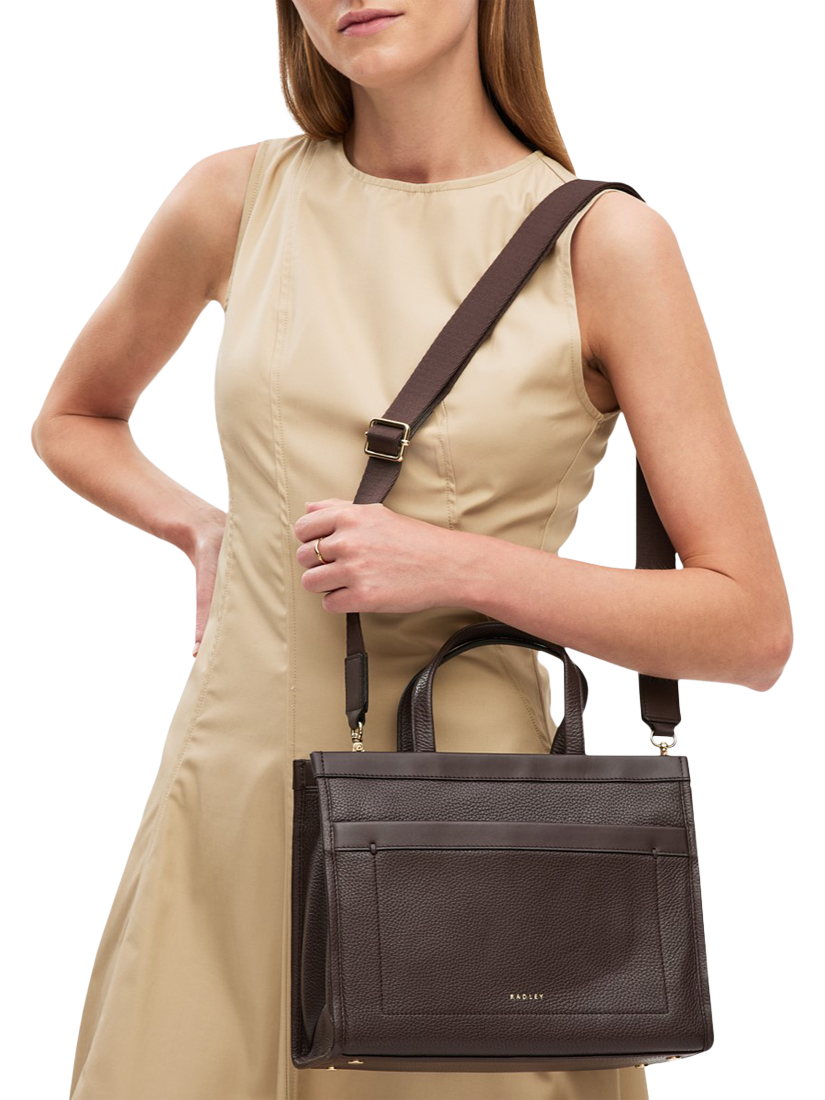 Product image 5 of 5, which shows Radley Alba Place Small Leather Grab Bag, Dark Oak