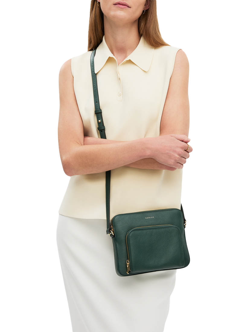 Product image 5 of 5, which shows Radley Redford Close Leather Crossbody Bag, Cedar