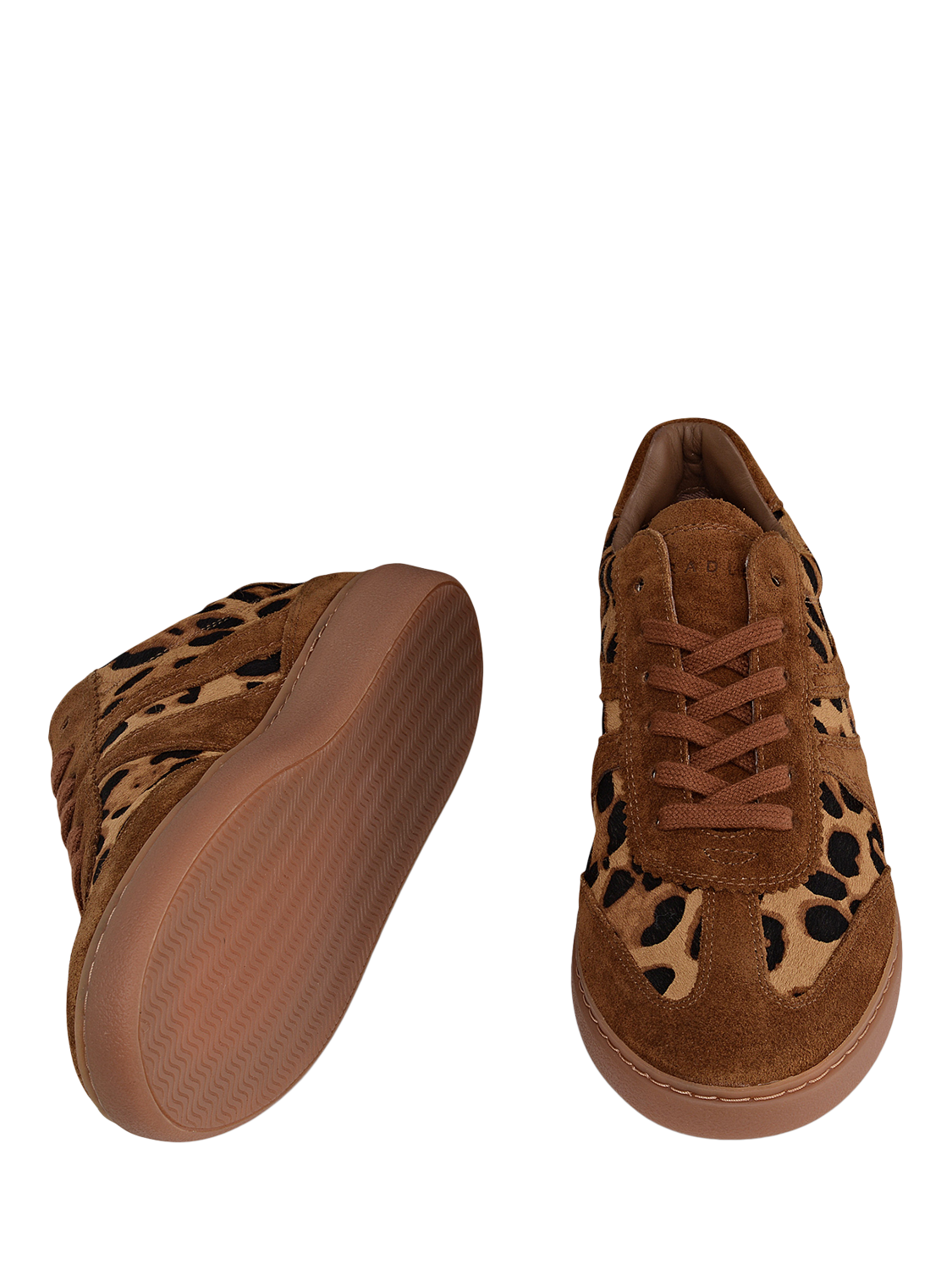 Product image 3 of 4, which shows Radley Meynell Road Suede Lace Up Trainers, Saddle, 4