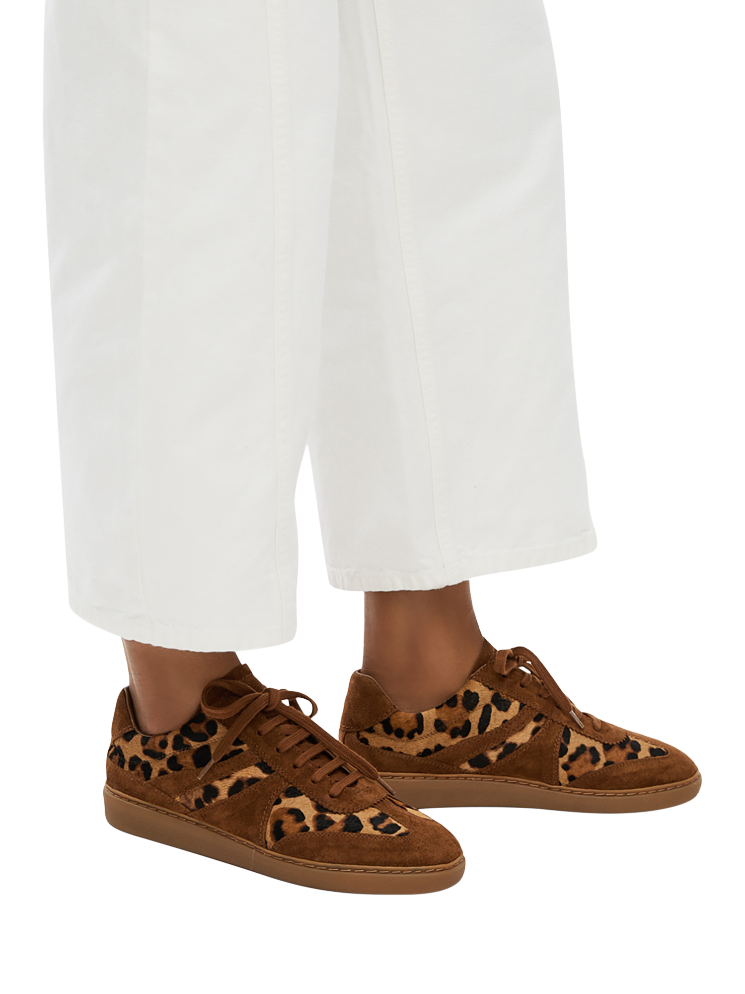 Product image 4 of 4, which shows Radley Meynell Road Suede Lace Up Trainers, Saddle, 4