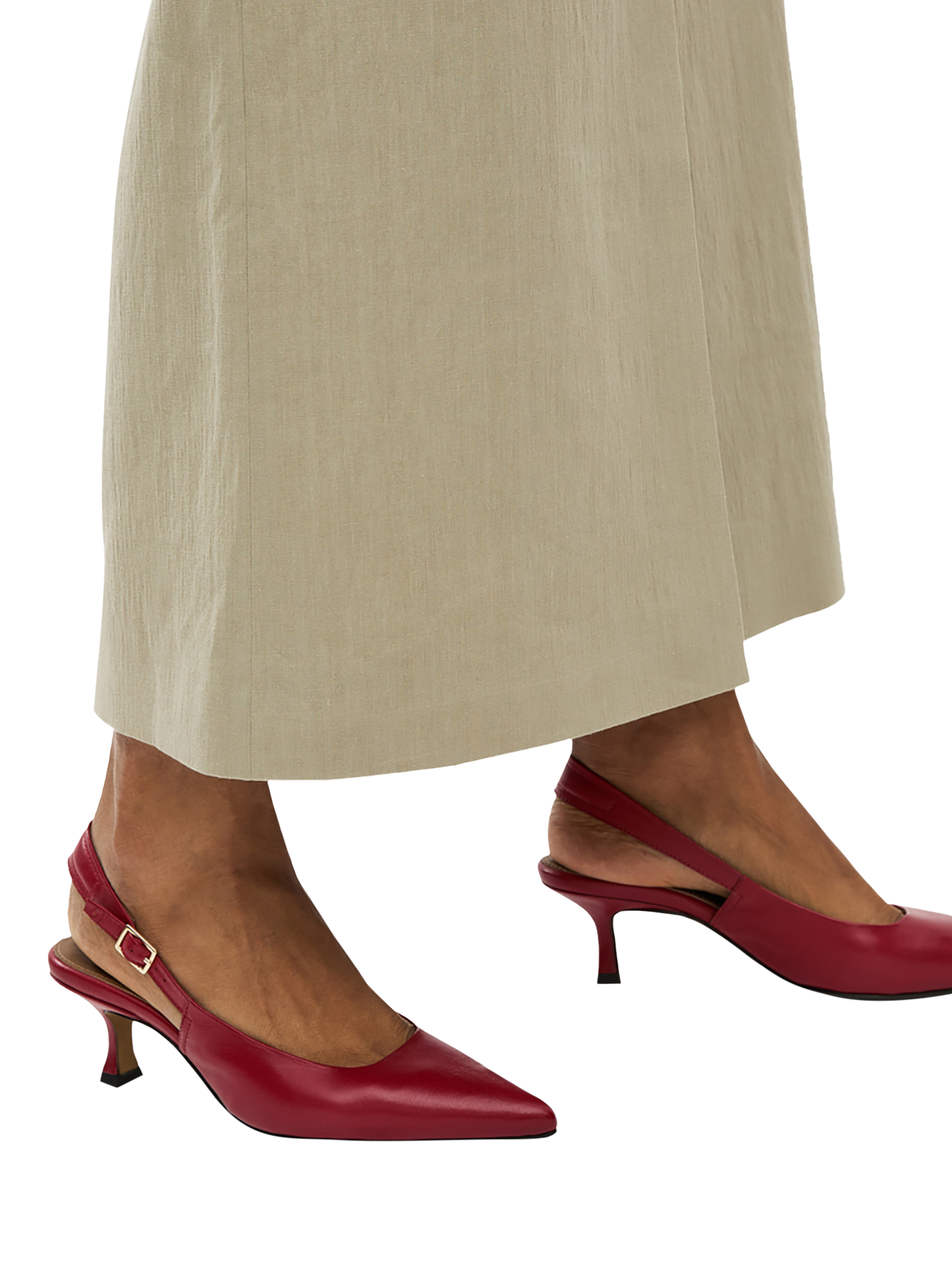 Product image 4 of 4, which shows Radley Devonshire Street Leather Slingback Court Shoes, Fire Red, 4