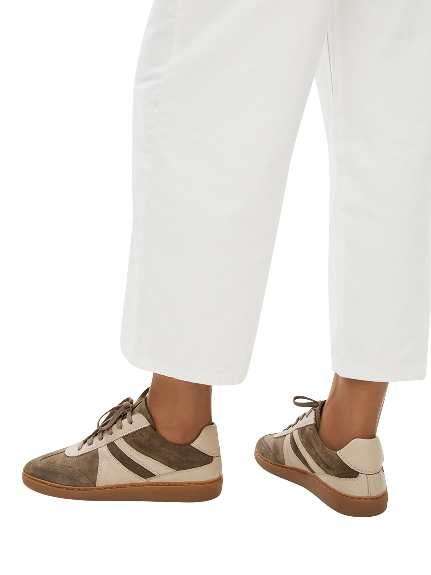 Product image 4 of 4, which shows Radley Meynell Road Suede Lace Up Trainers, Chalk, 4