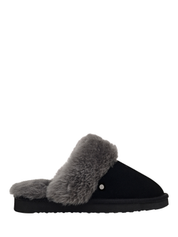 Radley Maple Lane Classic Shearling Cuff Mule Slippers, Black, Black