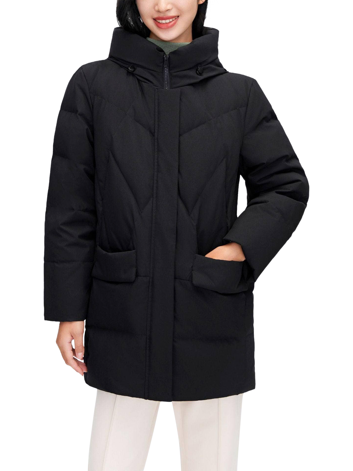 Product image 1 of 7, which shows Bosideng Classic Casual Duck Down Parka, Black, 4