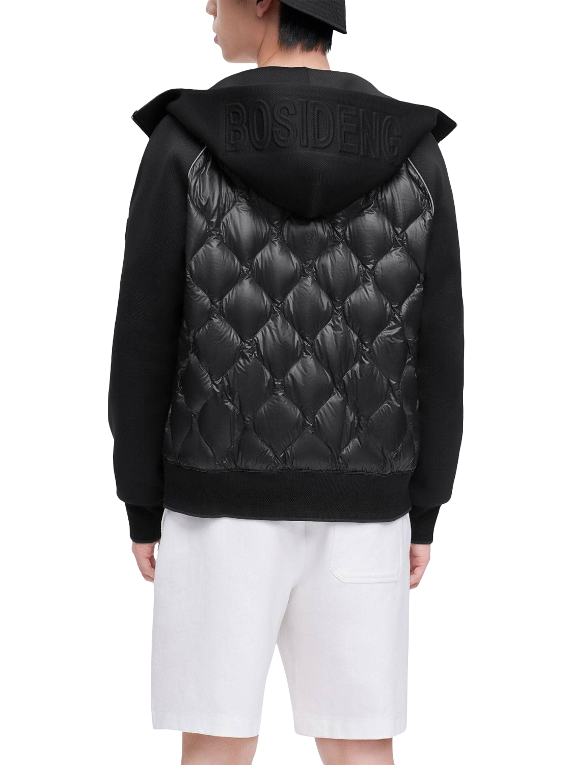 Product image 2 of 9, which shows Bosideng Hero Goose Down Quilted Hoodie, Black, 4