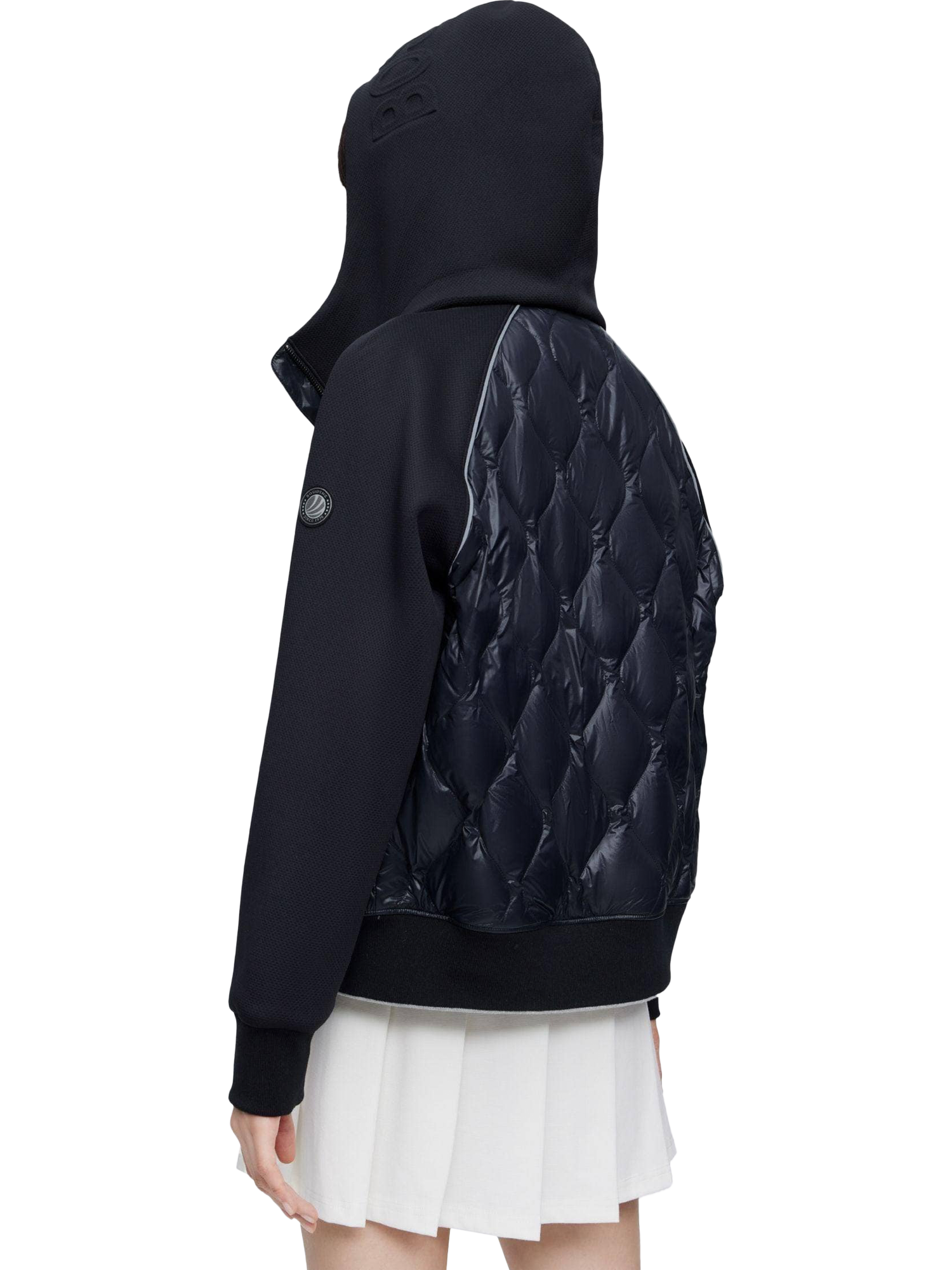 Product image 9 of 9, which shows Bosideng Hero Goose Down Quilted Hoodie, Black, 4