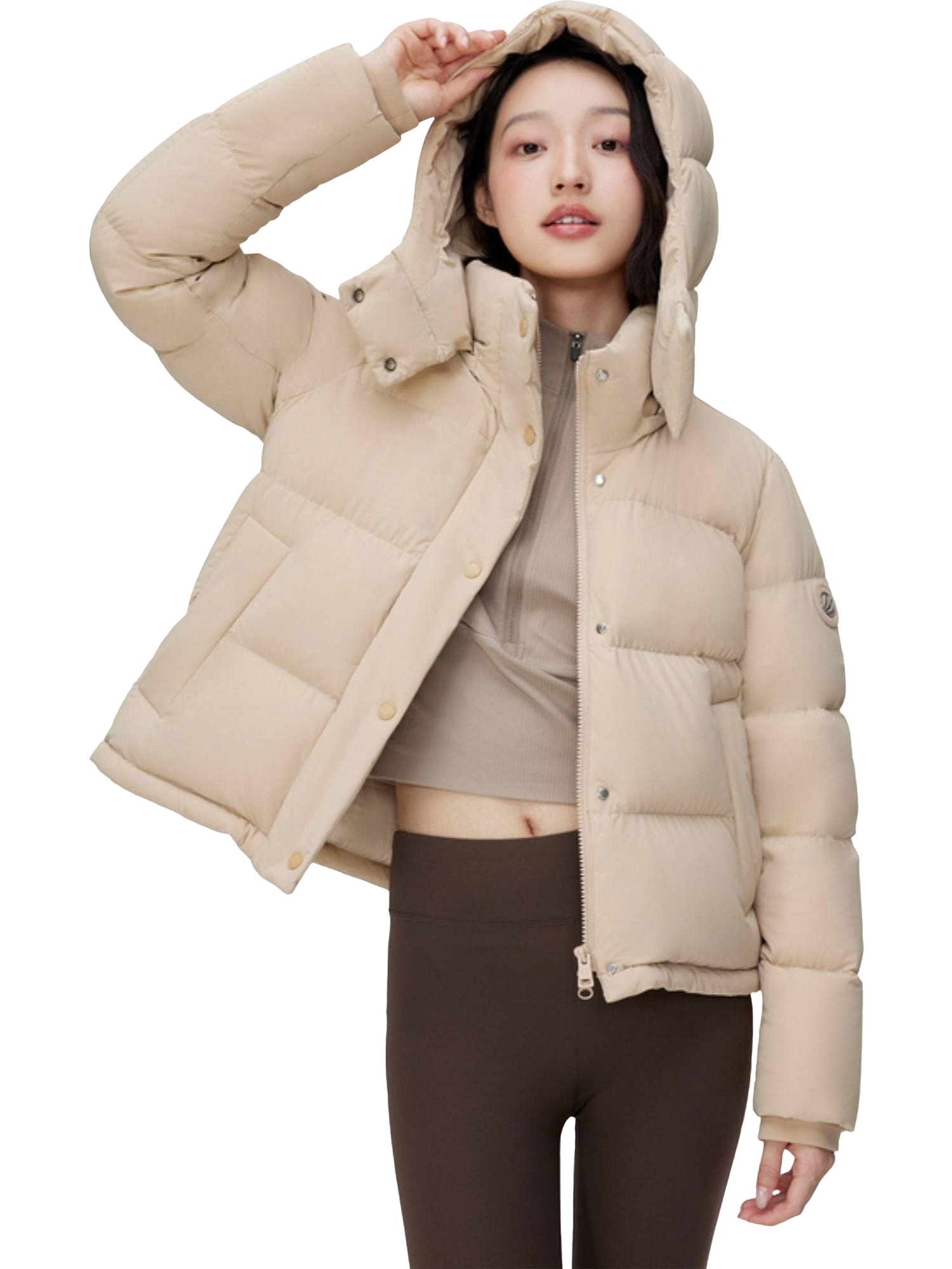 Product image 1 of 7, which shows Bosideng Down Jacket With Detachable Hood, Khaki, 6