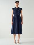 L.K.Bennett Paige Cutwork Midi Dress, Navy