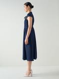 L.K.Bennett Paige Cutwork Midi Dress, Navy