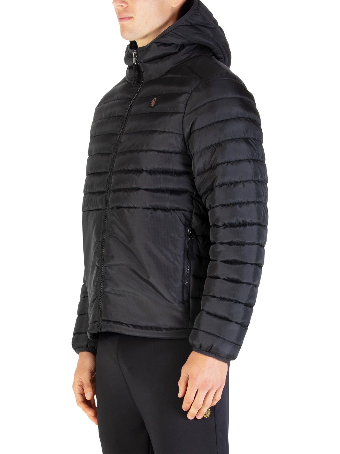 Product image 3 of 8, which shows LUKE 1977 Hooded Quilted Jacket, Black, S