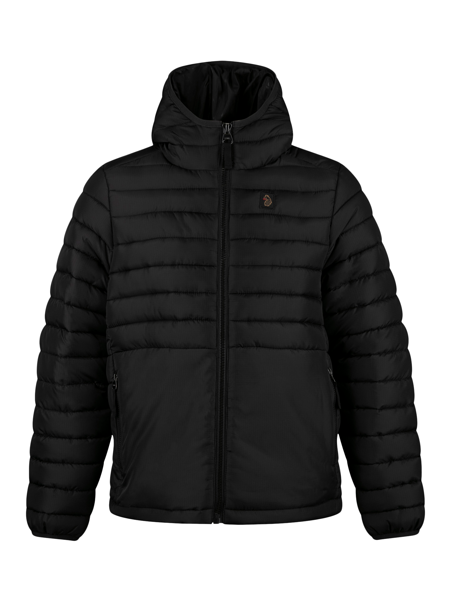 Product image 4 of 8, which shows LUKE 1977 Hooded Quilted Jacket, Black, S
