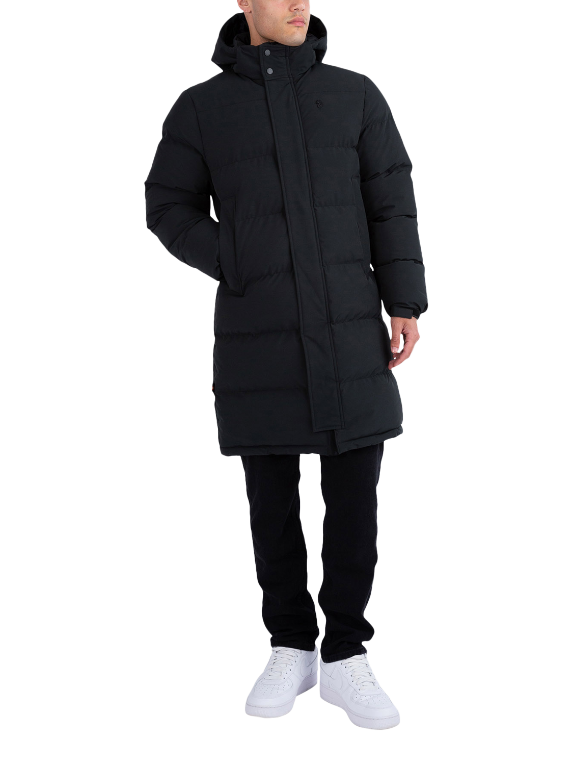 Product image 1 of 7, which shows LUKE 1977 Long Auckland Longline Padded Puffer Jacket, Black, S