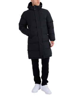 LUKE 1977 Long Auckland Longline Padded Puffer Jacket, Black