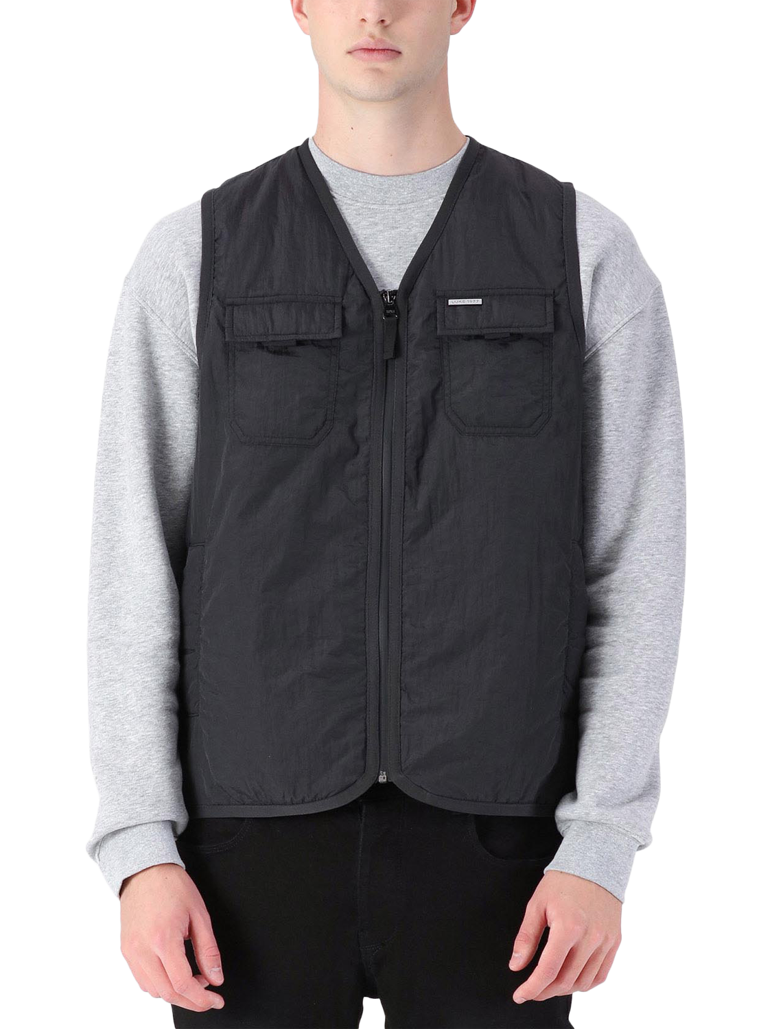 Product image 1 of 5, which shows LUKE 1977 Austin Technical Gilet, Black, S