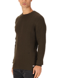 LUKE 1977 The Hamptons Cotton Blend Cable Knit Jumper, Dark Green