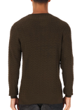 LUKE 1977 The Hamptons Cotton Blend Cable Knit Jumper, Dark Green