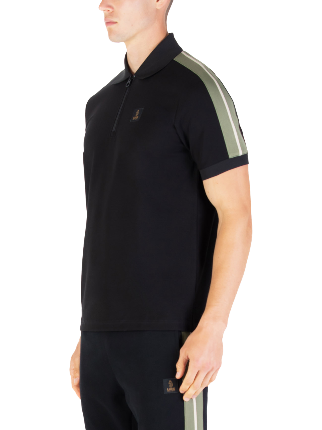 Product image 3 of 7, which shows LUKE 1977 Caltech 1000 Half Zip Cotton Blend Polo Shirt, Black Clover, S