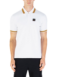 LUKE 1977 Makati Cotton Blend Regular Fit Short Sleeve Polo Shirt, White Gold