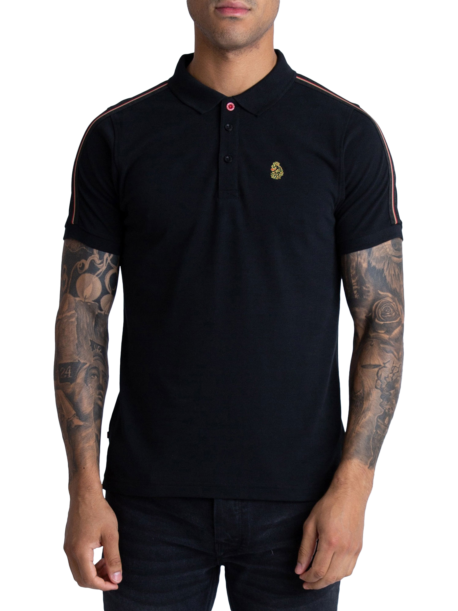 Product image 1 of 7, which shows LUKE 1977 New Will Polo Shirt, Black, S