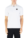 LUKE 1977 Throop Cotton Blend Regular Fit Short Sleeve Polo Shirt, White Gold