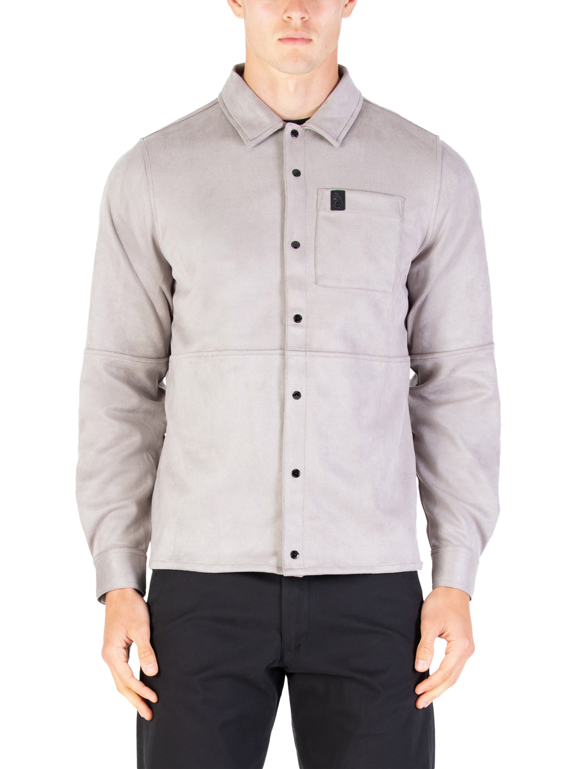 Product image 1 of 8, which shows LUKE 1977 Dylan Long Sleeve Collar Shirt, Putty, S